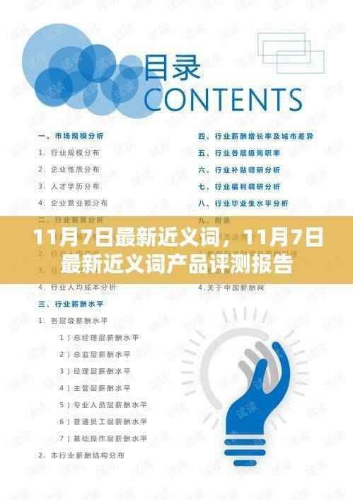最新近义词产品评测报告，深度解析与体验分享（11月7日更新）