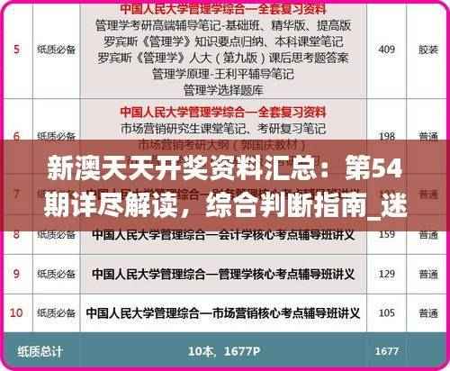 新澳天天开奖资料汇总:第54期详尽解读,综合判断指南_迷你版XHB616.97