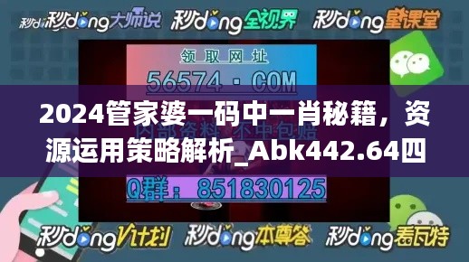 2024管家婆一码中一肖秘籍,资源运用策略解析_Abk442.64四喜版