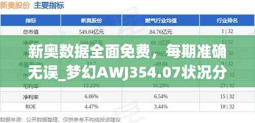 新奥数据全面免费，每期准确无误_梦幻AWJ354.07状况分析