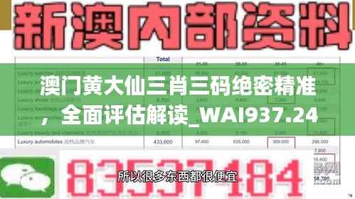 澳门黄大仙三肖三码绝密精准，全面评估解读_WAI937.24社交版