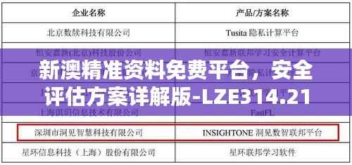 新澳精准资料免费平台，安全评估方案详解版-LZE314.21