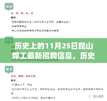 历史上的11月25日,昆山焊工招聘启事及其影响与故事背景揭秘